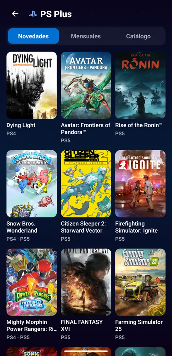 PS Plus catalogue inside Trish